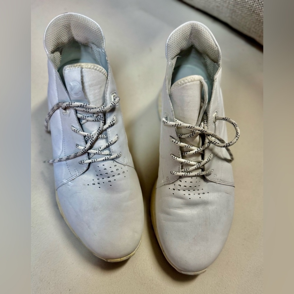 Ecco White Leather Sneakers 12.5